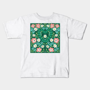 Green Field of Flowers Kids T-Shirt